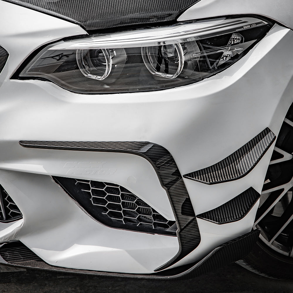 SooQoo BMW F87 M2 Competition Front Duct Trims In Gloss Carbon Fibre