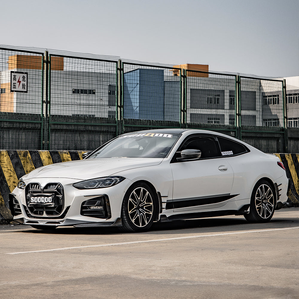 SooQoo BMW 4 Series G22 G23 Front Splitter In Gloss Carbon Fibre