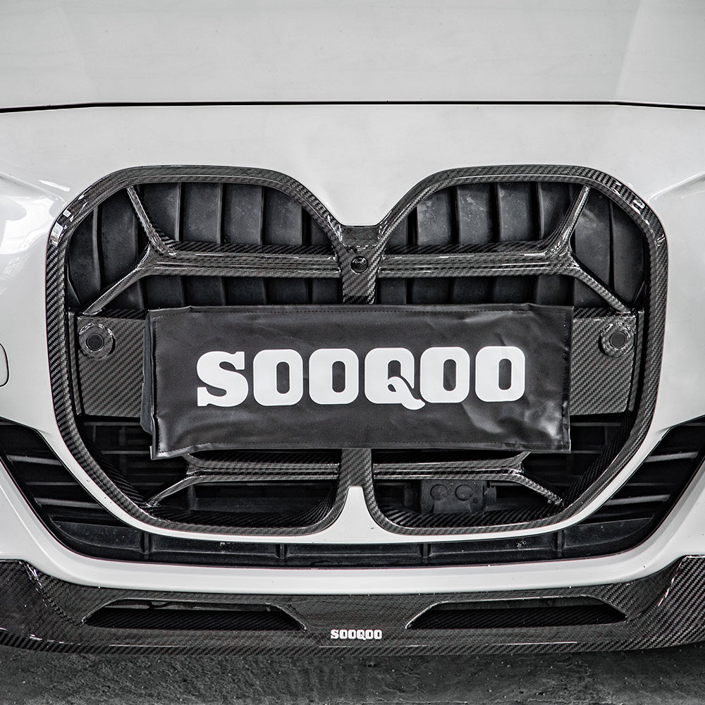 SooQoo BMW 4 Series G22 G23 Front Splitter In Gloss Carbon Fibre