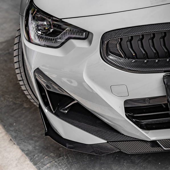SooQoo BMW G42 M240i Front Splitter In Gloss Carbon Fibre