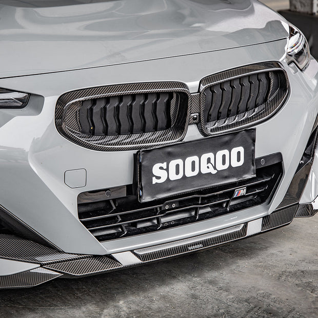 SooQoo BMW G42 M240i Front Splitter In Gloss Carbon Fibre