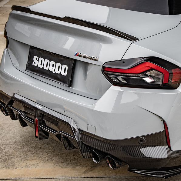 SooQoo BMW G42 M240i Rear Diffuser In Gloss Carbon Fibre