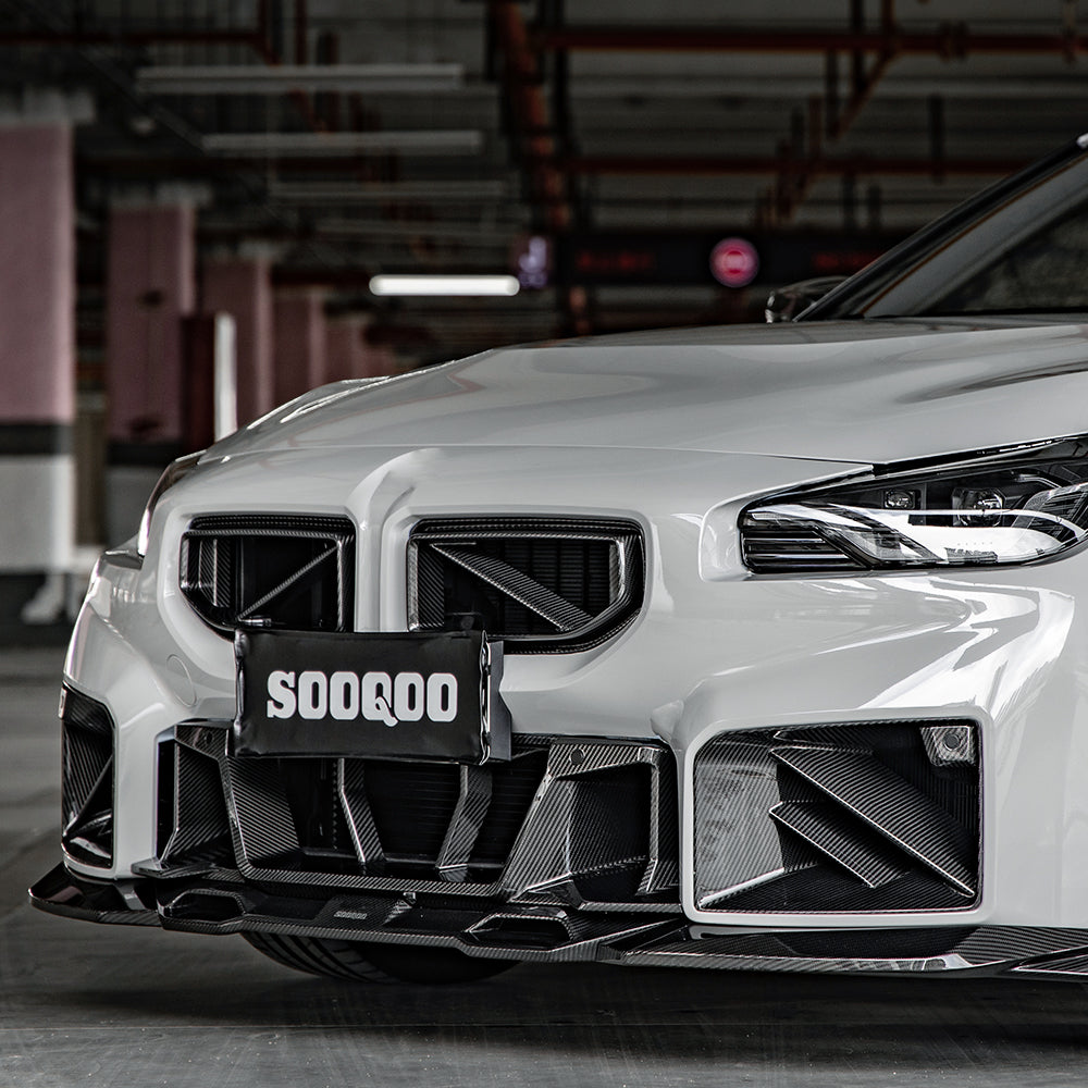 SooQoo BMW G87 M2 Ultra Aggressive Front Bumper Trim In Gloss Carbon Fibre