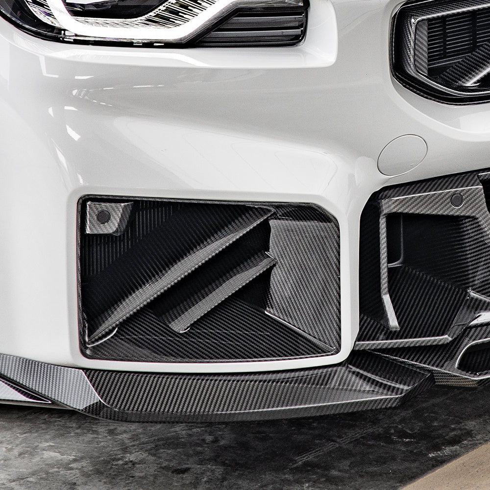 SooQoo BMW G87 M2 SQ Twin Fin Front Ducts In Gloss Carbon Fibre
