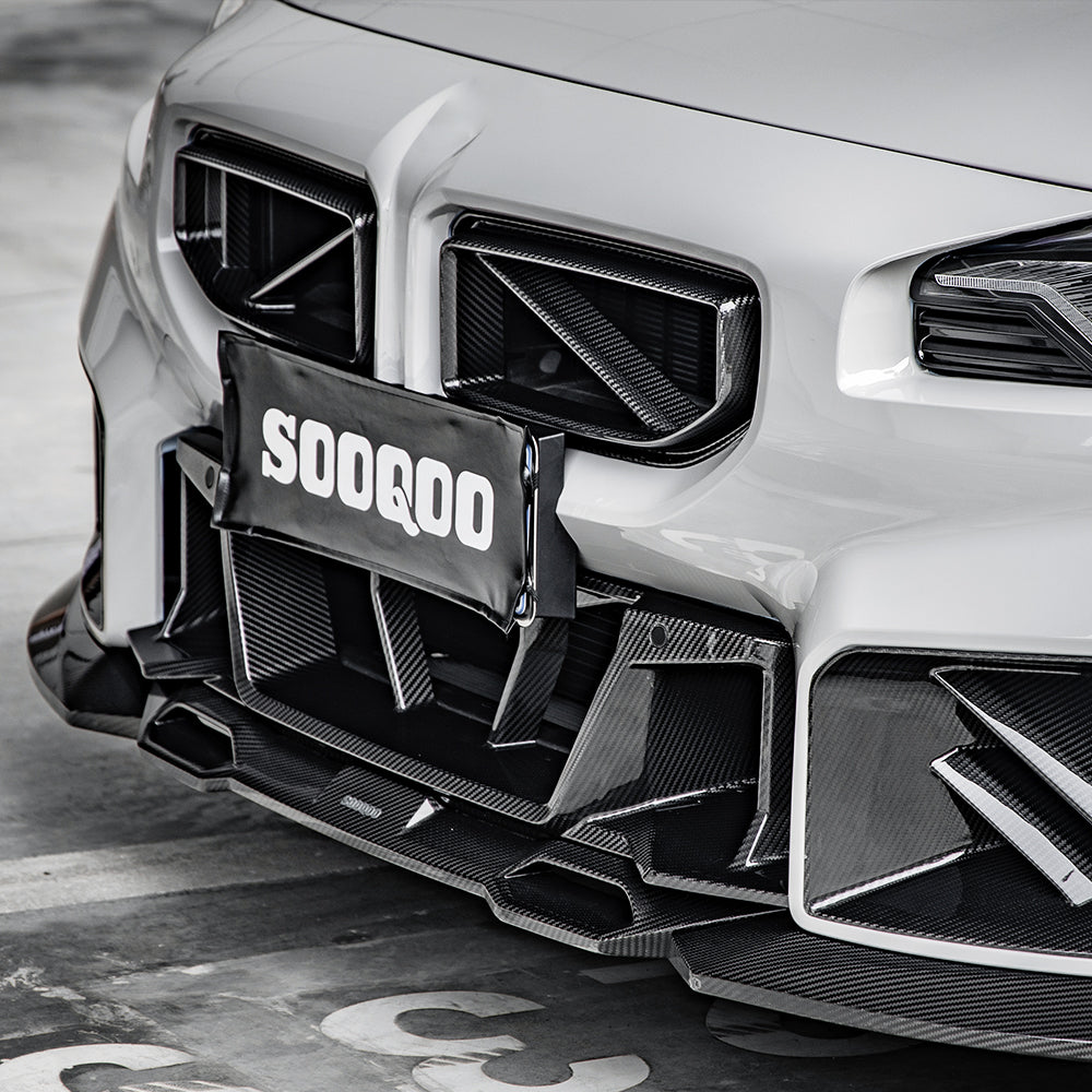 SooQoo BMW G87 M2 Front Grilles In Gloss Carbon Fibre