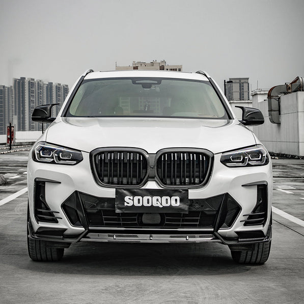 SooQoo BMW iX3 / X3 G01 / X4 G02 LCI Front Ducts In Gloss Carbon Fibre