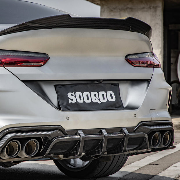 SooQoo BMW M8 F93 Gran Coupe Aggressive Rear Diffuser In Gloss Carbon Fibre