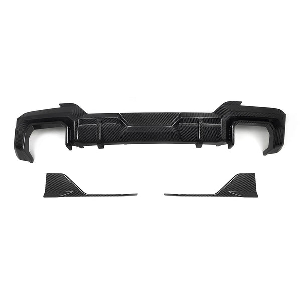 SooQoo BMW X3 G01 LCI Aggressive Rear Diffuser In Gloss Carbon Fibre