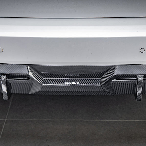 SooQoo BMW X3 G01 LCI Aggressive Rear Diffuser In Gloss Carbon Fibre