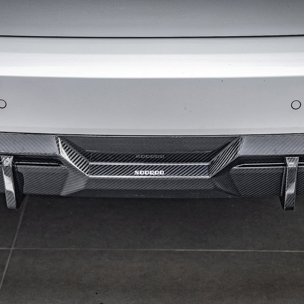 SooQoo BMW X3 G01 LCI Aggressive Rear Diffuser In Gloss Carbon Fibre