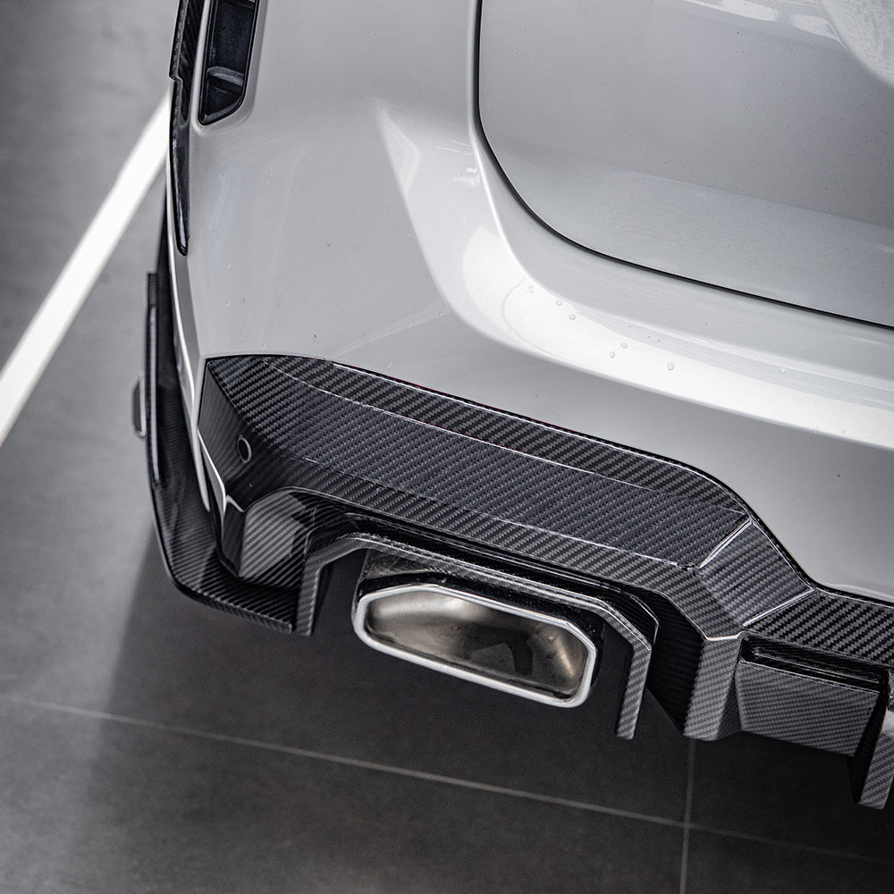 SooQoo BMW X3 G01 LCI Aggressive Rear Diffuser In Gloss Carbon Fibre