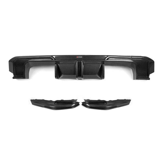 SooQoo BMW G82 & G83 M4 Rear Diffuser + Rear Splitters In Gloss Carbon Fibre