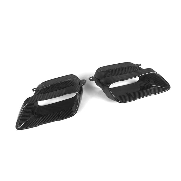 SooQoo BMW G05 X5 Exhaust Trims In Gloss Carbon Fibre