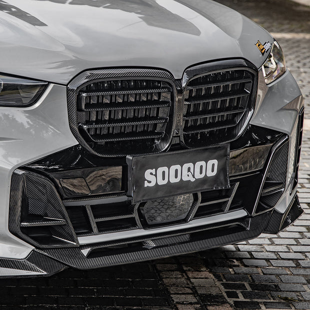 SooQoo BMW G05 X5 LCI Front Splitter In Gloss Carbon Fibre