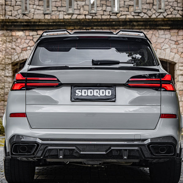 SooQoo BMW G05 X5 Rear Roof Spoiler In Gloss Carbon Fibre