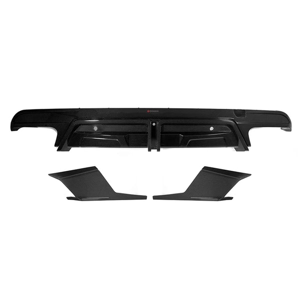 SooQoo BMW F95 X5M LCI Rear Diffuser In Gloss Carbon Fibre