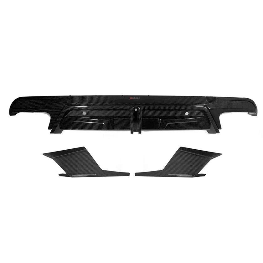 SooQoo BMW F95 X5M LCI Rear Diffuser In Gloss Carbon Fibre