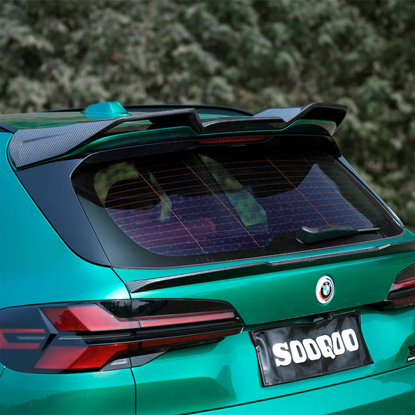 SooQoo BMW F95 X5M LCI Rear Roof Spoiler In Gloss Carbon Fibre