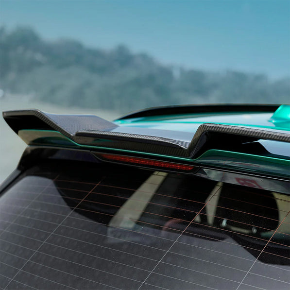 SooQoo BMW F95 X5M LCI Rear Roof Spoiler In Gloss Carbon Fibre