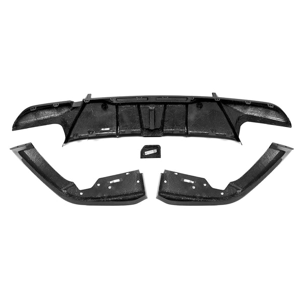SooQoo BMW F96 X6M SQ-A Rear Diffuser In Gloss Carbon Fibre