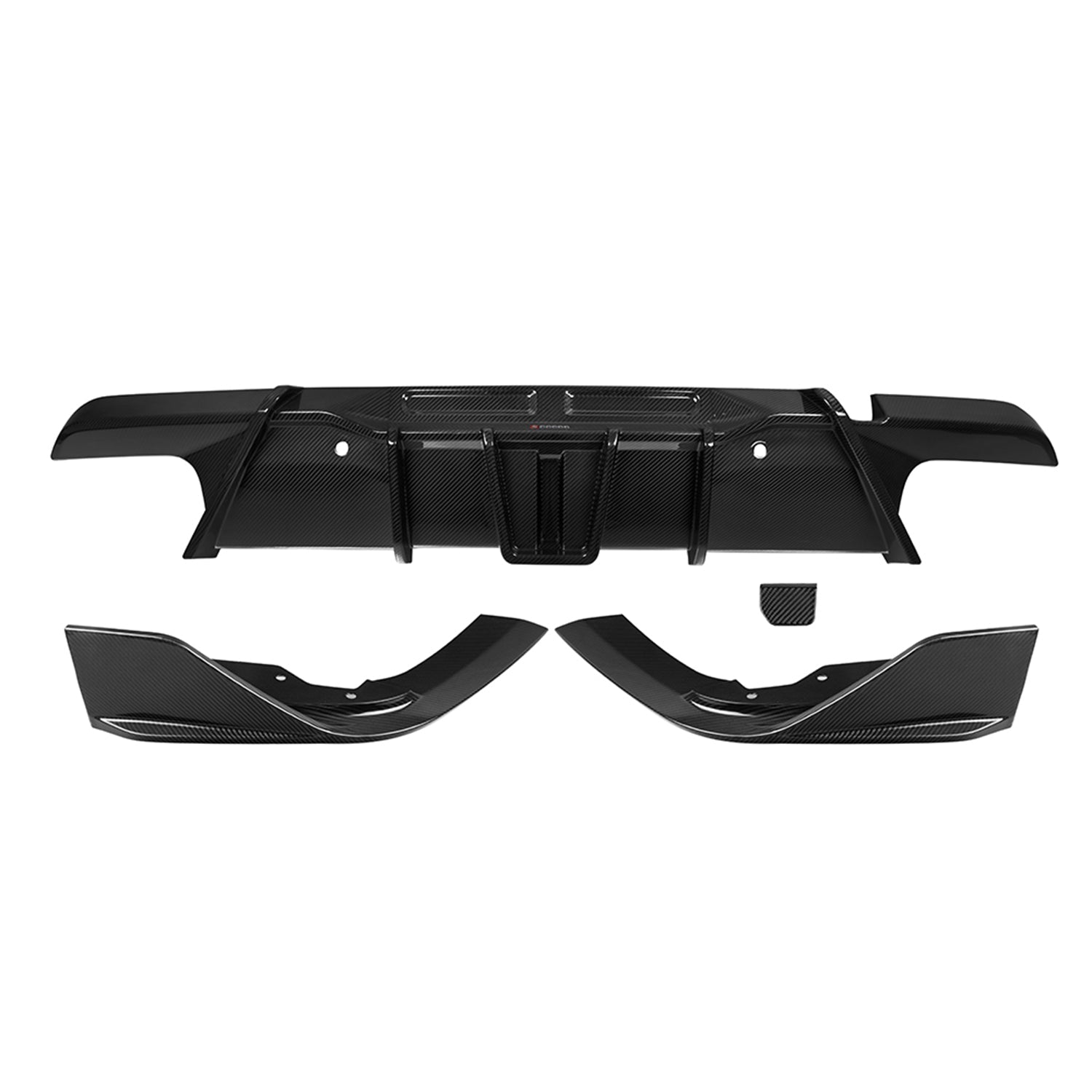 SooQoo BMW F96 X6M SQ-A Rear Diffuser In Gloss Carbon Fibre