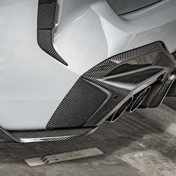 SooQoo BMW F97 X3M LCI SQ 3 Piece Rear Diffuser In Gloss Pre Preg Carbon Fibre (Facelift 2022+)