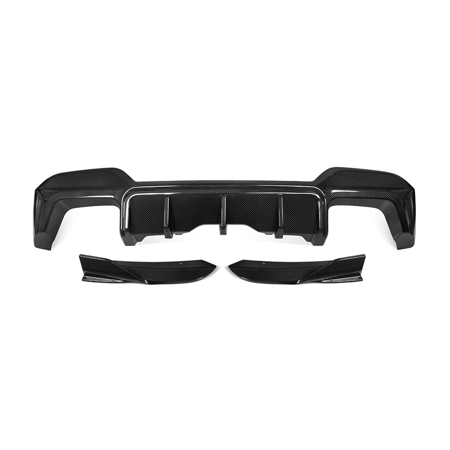 SooQoo BMW F97 X3M LCI SQ 3 Piece Rear Diffuser In Gloss Pre Preg Carbon Fibre (Facelift 2022+)