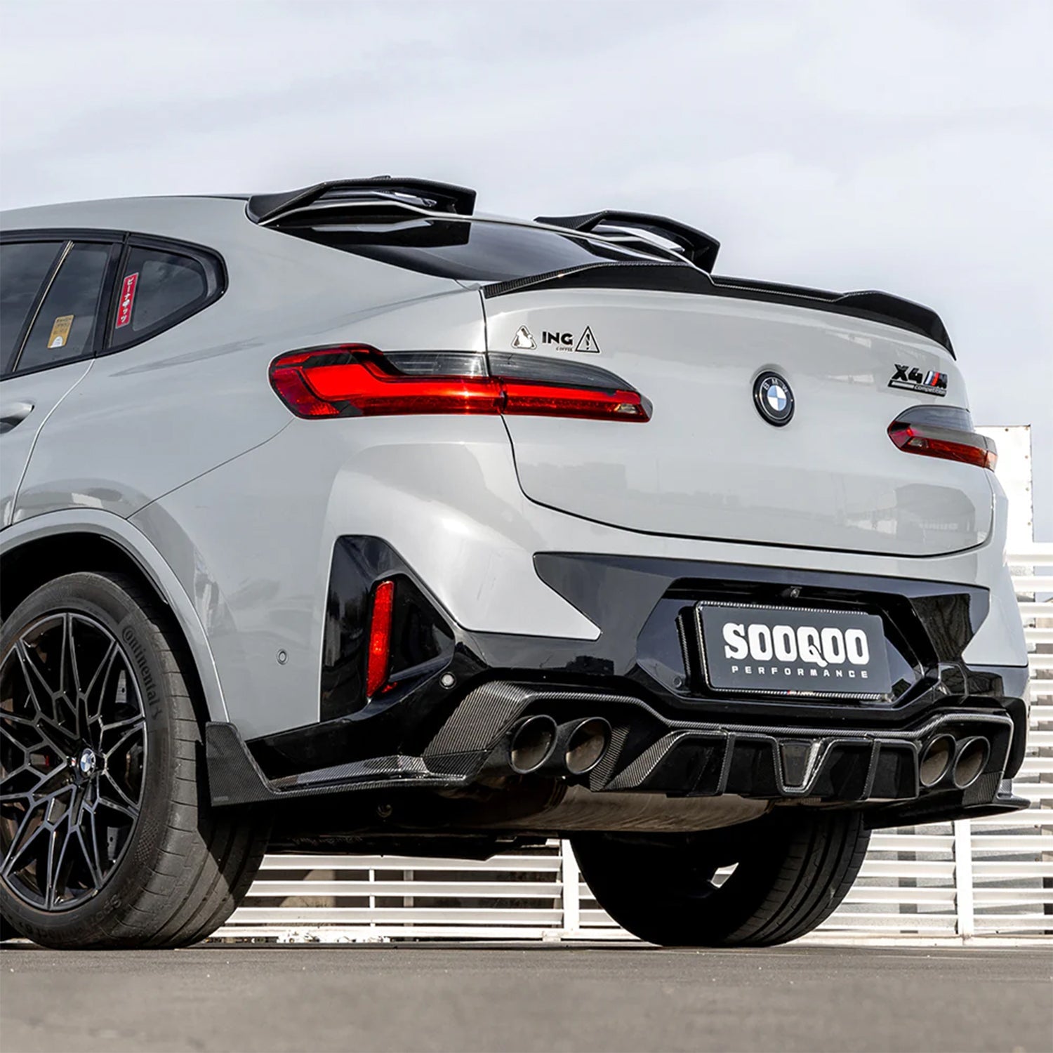 SooQoo BMW X3M F97 & X4M F98 LCI Rear Diffuser In Gloss Pre Preg Carbon Fibre (Facelift 2022+)