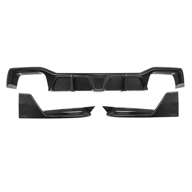 SooQoo BMW X3M F97 & X4M F98 LCI Rear Diffuser In Gloss Pre Preg Carbon Fibre (Facelift 2022+)
