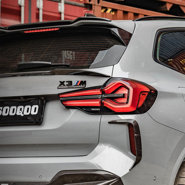 SooQoo BMW F97 X3M LCI SQ Rear Spoiler In Gloss Pre Preg Carbon Fibre (Facelift 2022+)