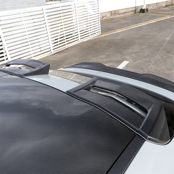 SooQoo BMW F98 X4M Aggressive Roof Spoiler In Gloss Pre Preg Carbon Fibre
