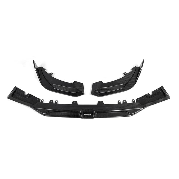 SooQoo BMW X3M F97 & X4M F98 LCI Front Splitter In Gloss Pre Preg Carbon Fibre (Facelift 2022+)