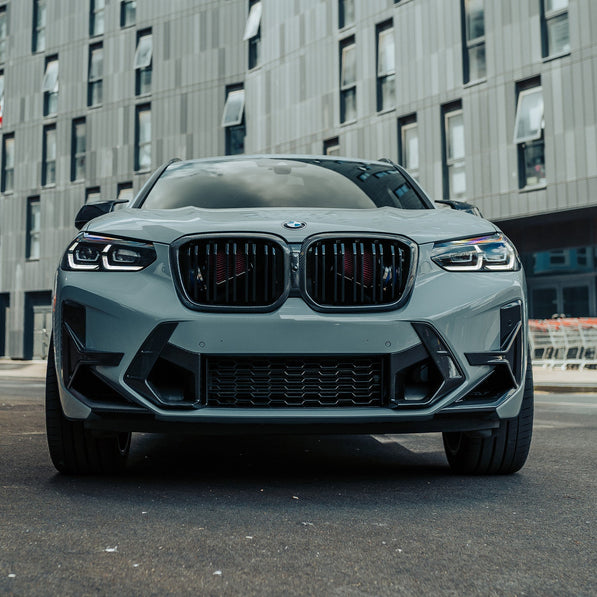 SooQoo BMW X3M F97 & X4M F98 LCI Front Canards In Gloss Pre Preg Carbon Fibre (Facelift 2022+)
